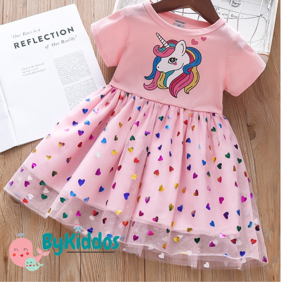 ByKiddos - 1-6 Tahun Dress Import Anak Perempuan Unicorn / Gaun Pesta Dress Tutu