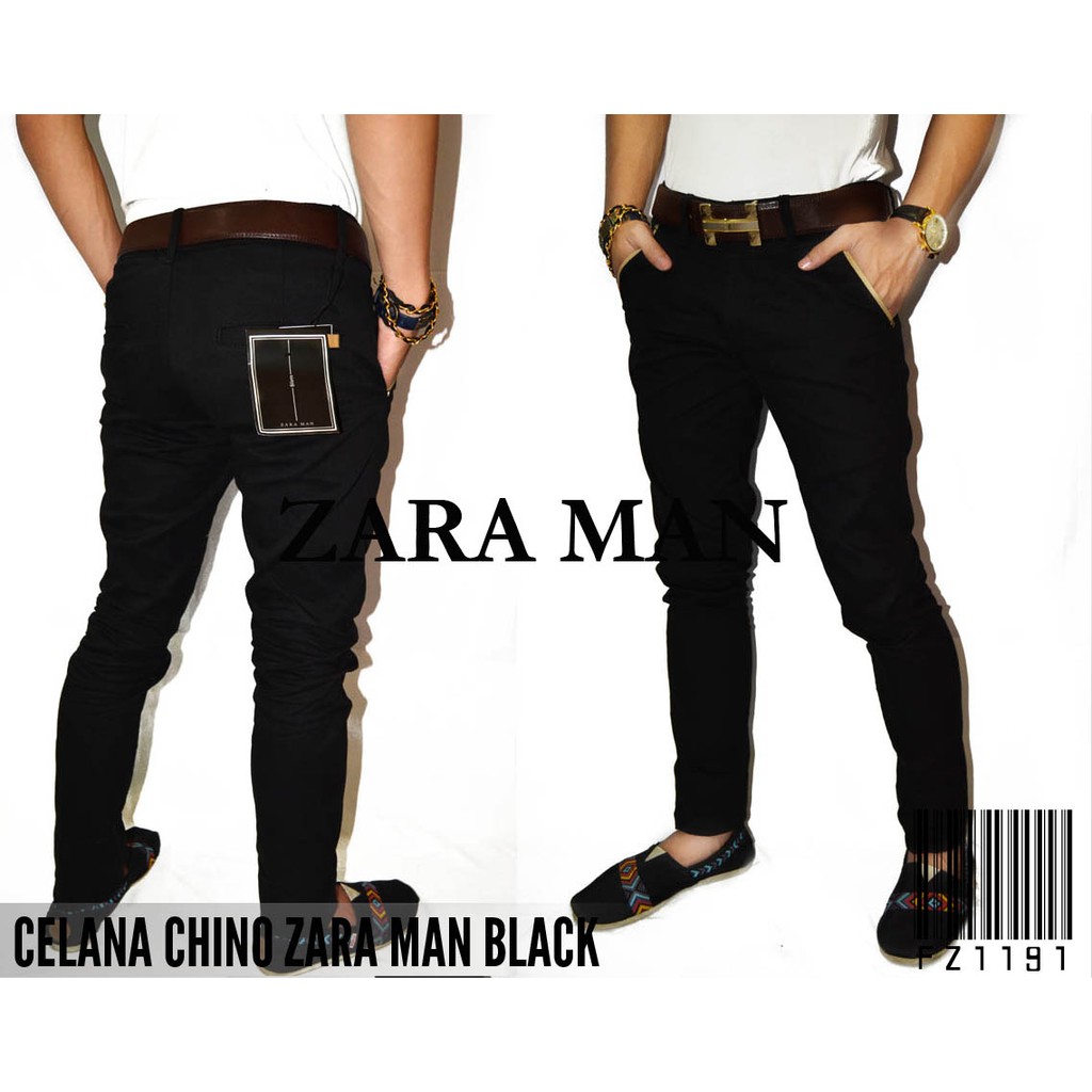 Celana Panjang Hitam Chinos Zara man Slimfit Chino cargo Celana Panjang Hitam Chinos Zara man Slimfit Chino cargo