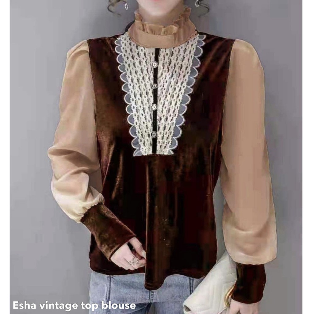 Esha vintage top blouse -Thejanclothes