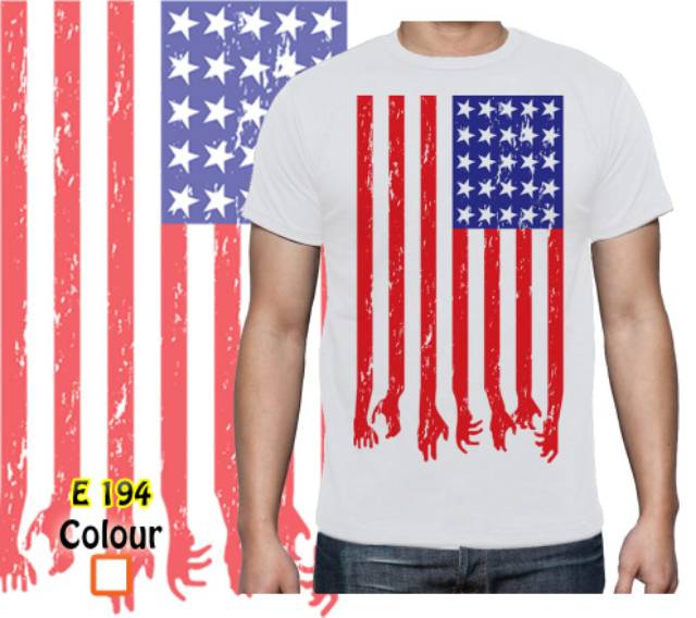 Kaos Bendera USA Amerika Serikat New White Putih Baju Import Premium Rhymes