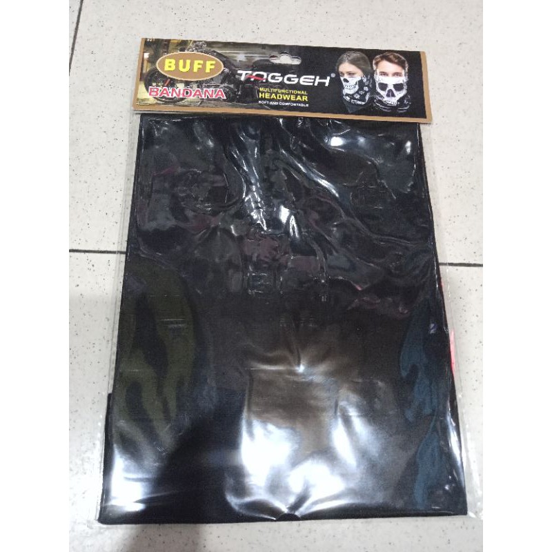 Hitam Klasik Syal Masker Buff Classic Black Series Anti Debu UV Slayer Bandana Multifungsi Baff