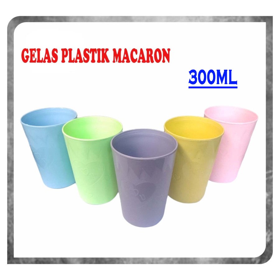 Gelas Plastik  Macaron 300ML Minum Teh Kopi Souvenir Ulang Tahun / Pernikahan