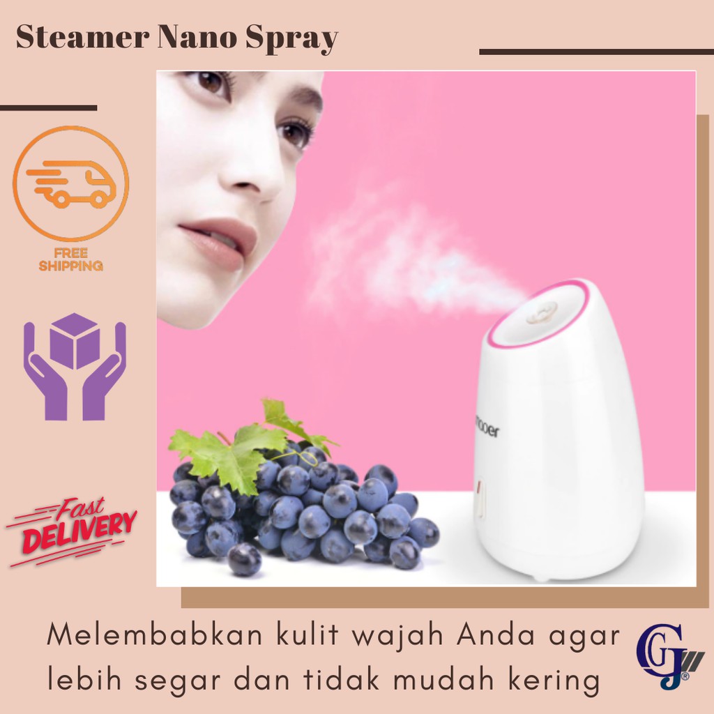 Facial Steamer Alat Spa Wajah Steamer Uap Hangat Muka Nano Spray Face Steam Machine Beauty