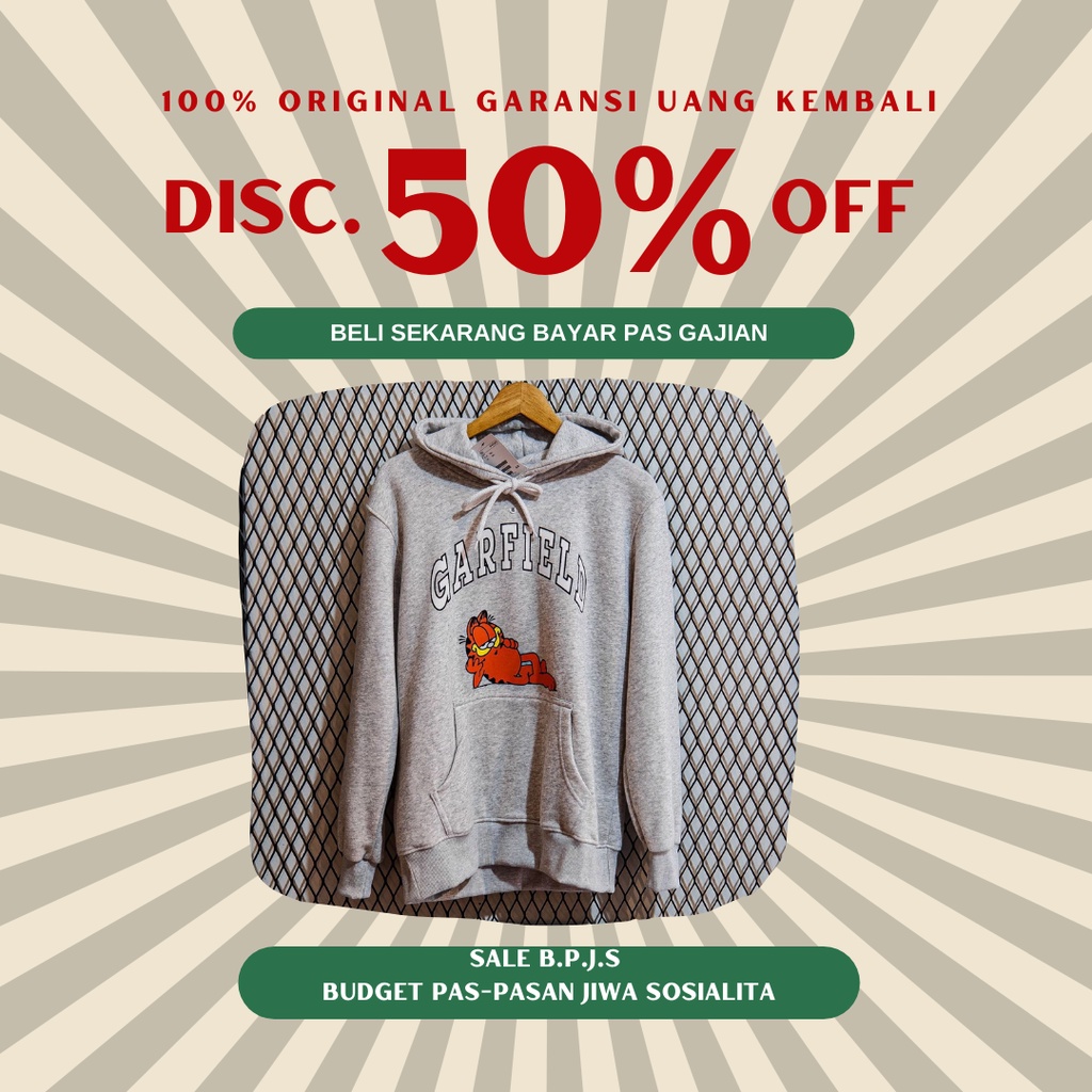 Hoodie H&M Garfield / Sweater Hoodie Original 100%