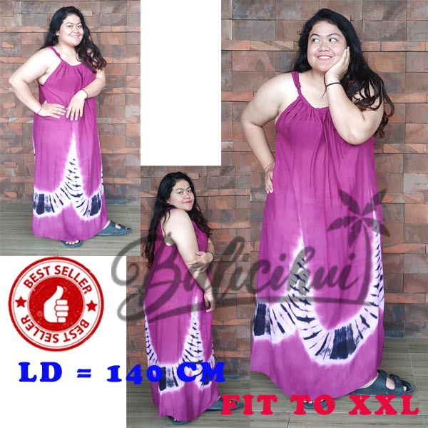 Balicihui Daster Jumbo Panjang Bali Tiedye Daster Jumbo Pelangi Fit To XXL Daster Jumbo Wanita