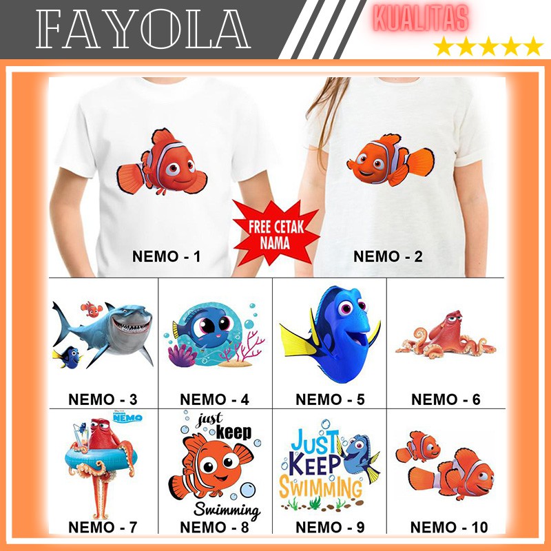Baju Finding Nemo Anak Dan Dewasa Kaos Couple Keluarga Motif Finding Nemo