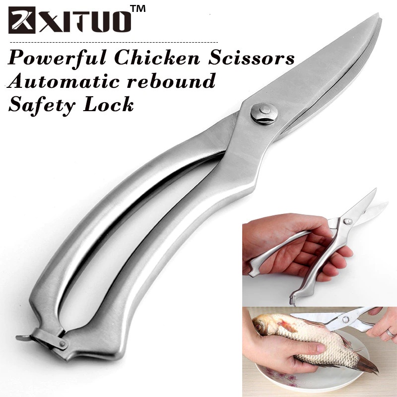 Bisa COD Gunting Tulang Dapur Kitchen Bone Scissors Stainless Steel - XITUO HU14