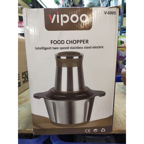 Food Chopper Vipoo V-6005 Stainless 2L // Blender Juicer Multifungsi