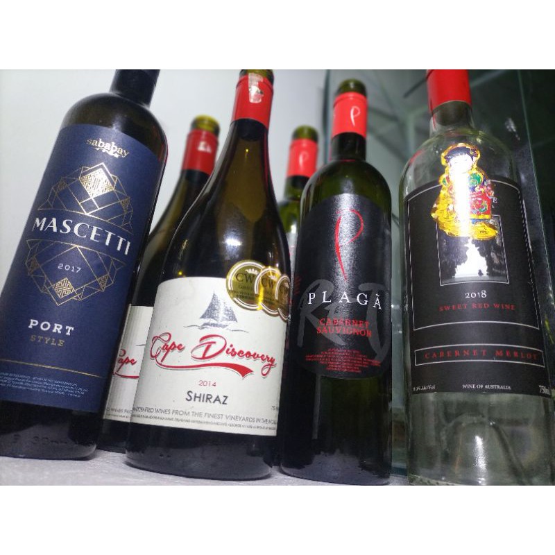 Jual botol2 kosong wine,vodka 9,Auchentoshan,Mom gin,suntory,the dalmore,hennessy,the glenlivet 12