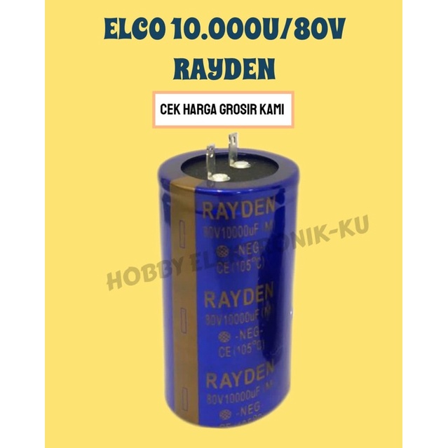 ELCO 10000UF 80V RAYDEN II BIRU BESAR