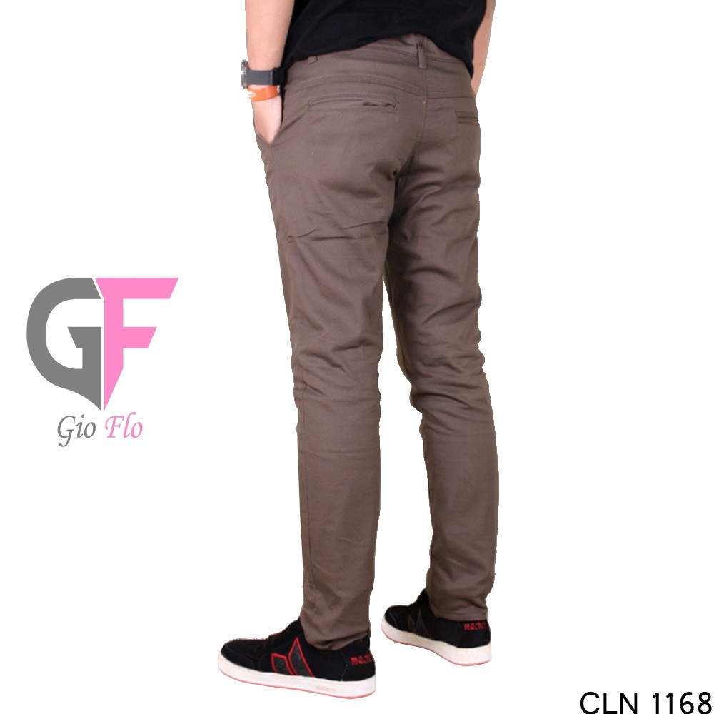 GIOFLO Celana Chinos Panjang Pria Casual Terbaru Coklat  / CLN 1168