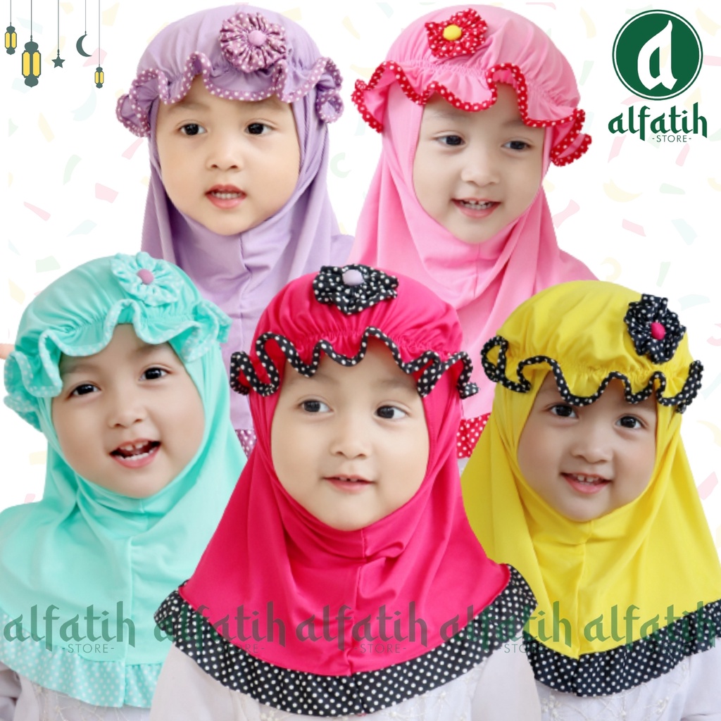 ALFATIH STORE / JILBAB HIJAB ANAK TOPI LIST POLKADOT CANTIK / HIJAB ANAK / HIJAB BAYI KERUDUNG ANAK HIJAB BAYI COD / KERUDUNG ANAK HIJAB ANAK BAYI PEREMPUAN / HIJAB ANAK / JILBAB ANAK BAYI USIA  0-3 TAHUN BAHAN JERSEY PREMIUM NYAMAN DI PAKAI