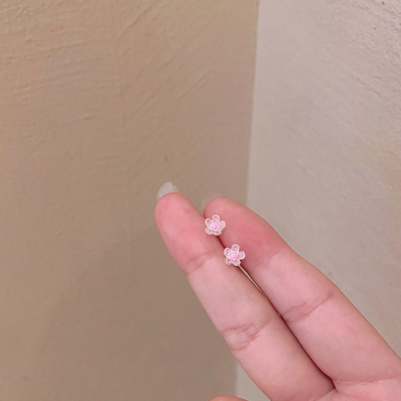 Anting Bunga 4pcs Korea Style Flower Earrings Set Stud Cute Colorful Candy Color Earring for Women Girl Jewelry-3
