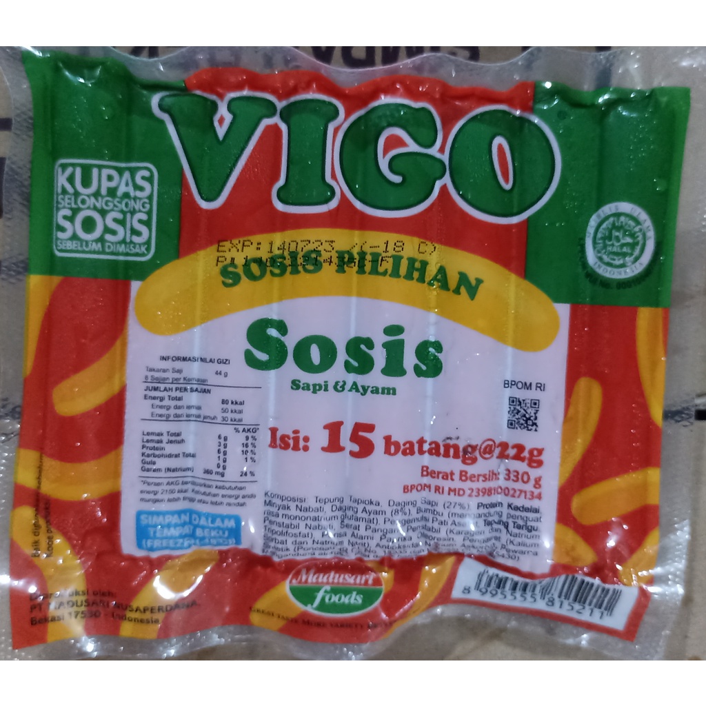 

Vigo Sosis Sapi isi 15pcs 330gram