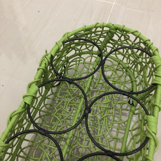 Keranjang Aqua Oval 10 Lubang Tanpa Tangkai - Keranjang Air Mineral Cup 10 Bahan Besi Rotan Sintetis