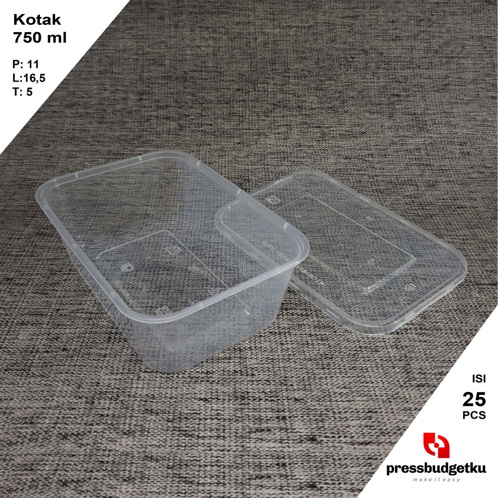 Paling Murah Kotak Makan 750ml/tempat Makanan/kotak Plastik/thinwall/box Plastik ep7bW5TGr015