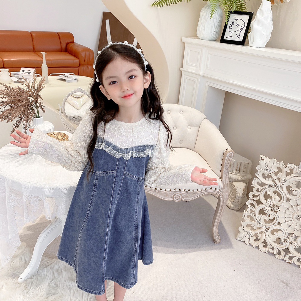 CHUBBI 143 Dress Anak Perempuan Jeans Super Lace