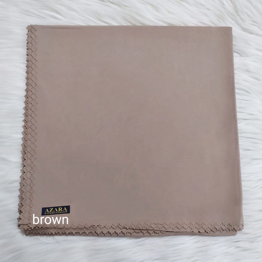 Hijab Azara Oskara / masahi syari 130x130cm LC Jilbab square / segiempat jumbo syar'i Lasercut/Voal-brown