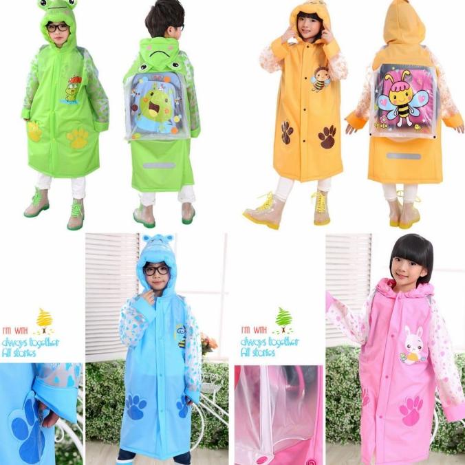 Jas Hujan Anak Karakter / Raincoat Mantel Hujan Anak Terusan Karakter