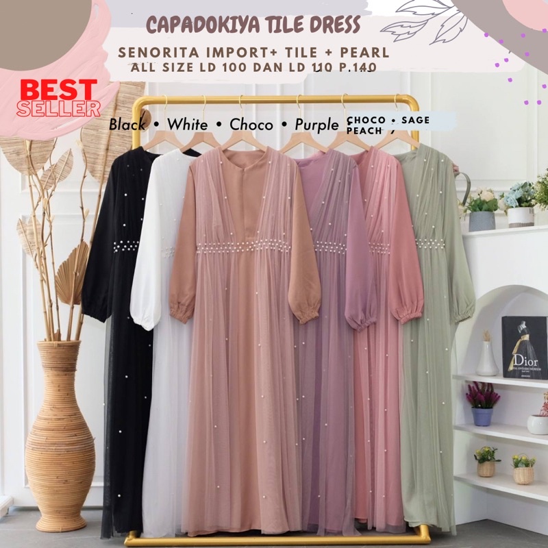 [ORIGINAL] Capadokiya Tile Dress/Dress Tulle Ld 100 110 120/Dress Kondangan/Dress Maternity/Dress Bumil/Dress Sage Green