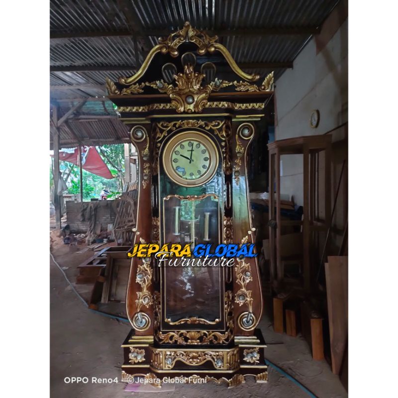 Lemari Jam Hias ukir jati Bagong murah (rak hias,jam hias jati,lemari hias ukir)