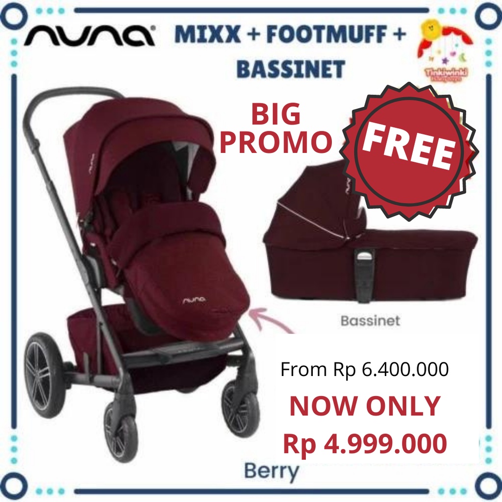 Stroller NUNA MIXX + FOOTMUFF + BASSINET