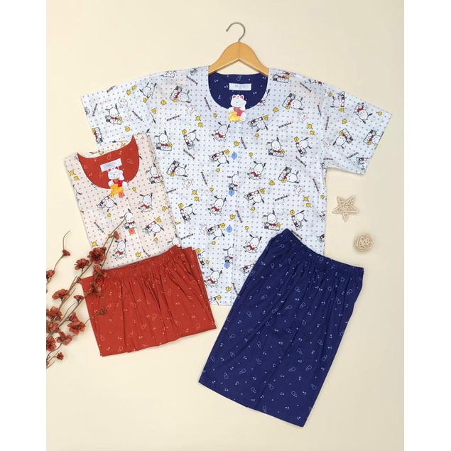 PIYAMA NIQTA DEWASA TANGAN PENDEK CELANA PENDEK / PIYAMA IBU DAN ANAK NIQTA