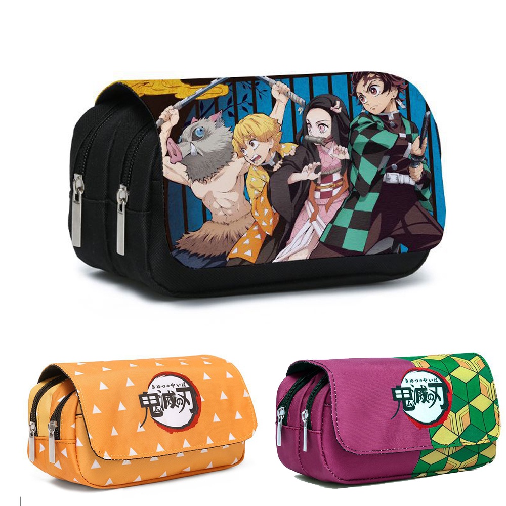 

Demon Slayer Pencil Case Students Schoolbag Stationery Anime Cases School Cool Multi-function Brush
