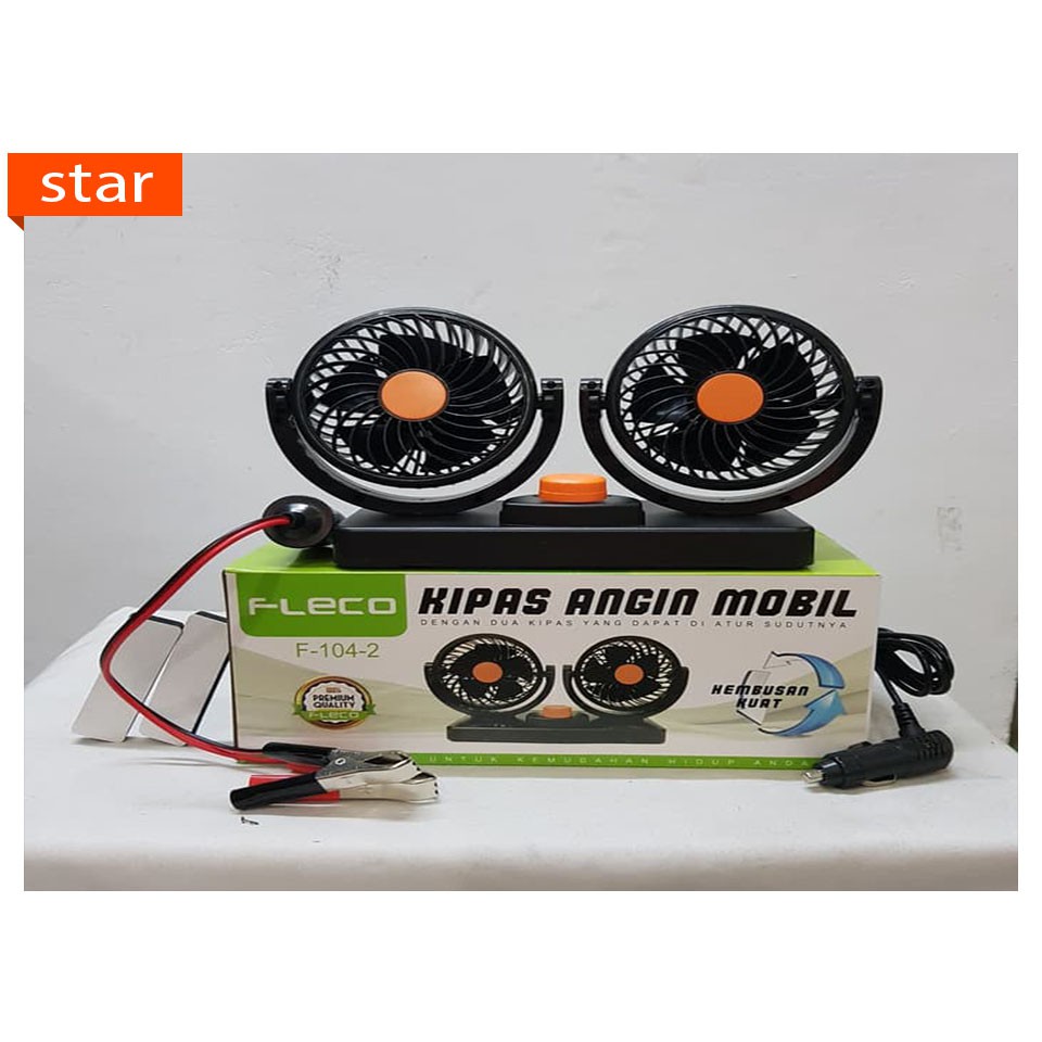 Kipas Angin Mobil Fleco F 104 2 Fan Double Blower Ligther 12v Shopee Indonesia