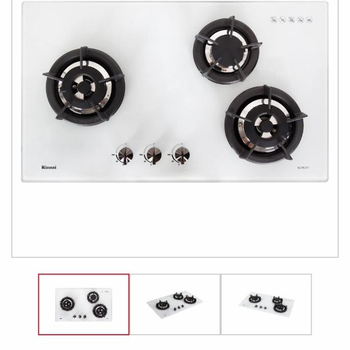 Kompor Tanam Rinnai Rb 3 Ss C Ow Kaca Putih Putri5Os