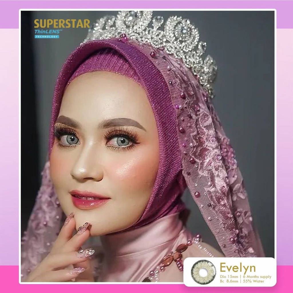 Superstar Evelyn softlens warna premium bulanan