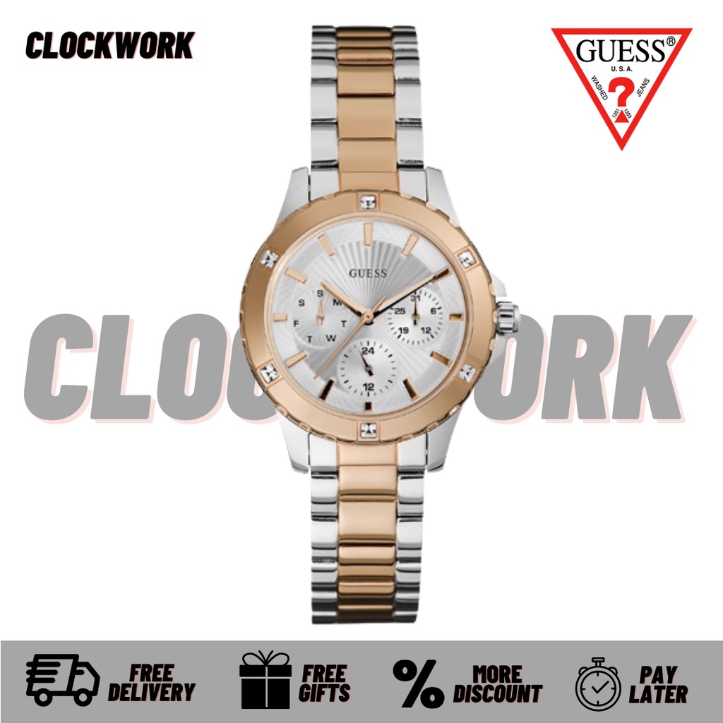 Jam Tangan Guess Watch Rose Gold MIST - W0443L4 Wanita Rantai ORIGINAL