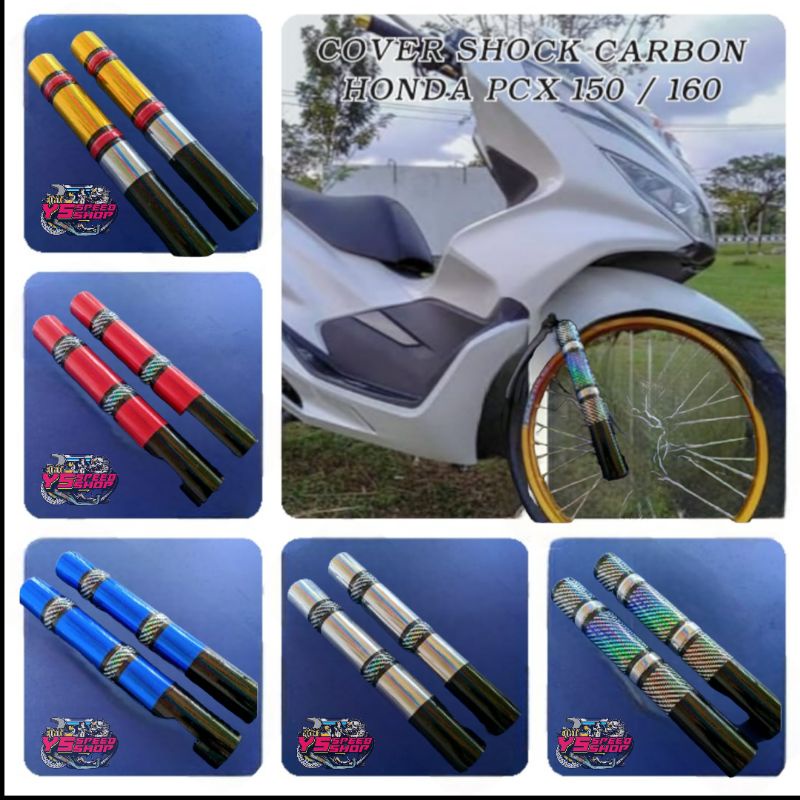 Cover shock depan/ Cover bottom shock depan carbon Honda PCX 150, PCX 160 sepasang