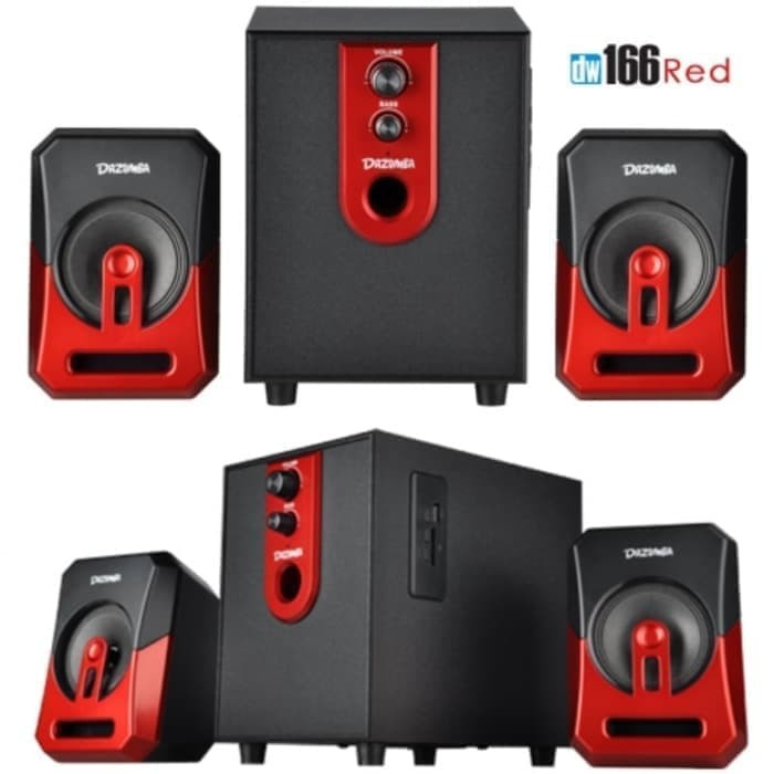 Speaker Dazumba DW166G 2.1 (Bluetooth, SD/MMC, USB) - Merah_cc