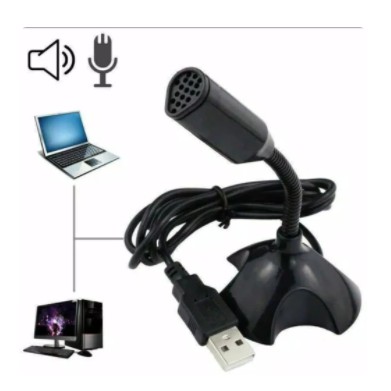 Microphone Recording USB Stand Mini Sekolah Kerja Zoom PC Laptop Gaming Komputer Desktop Plug &amp; Play