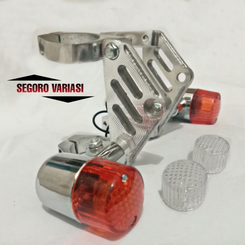 pangkon lampu cnc set sen bulat palu bracket kupingan depan pesek cb gl byson riting sein reting