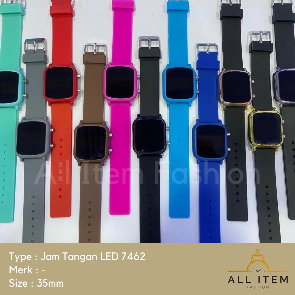 COD✅ Jam Tangan Digital LED 7462 Rubber Electronic Fashion Import Pria Wanita Anak Remaja / Jam Tangan Segi Kotak / Jam Tangan LED DEWASA MODEL KOREA / HARGA GROSIR