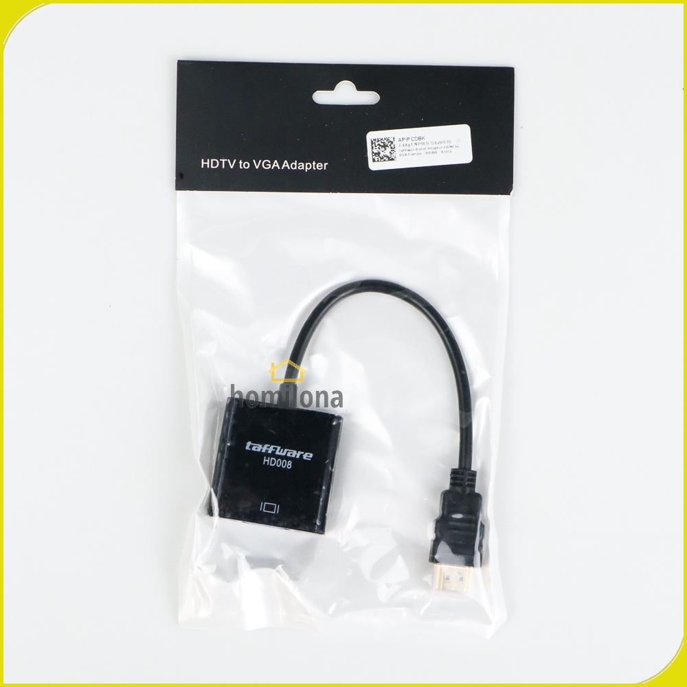 Kabel Adapter HDMI ke VGA Female - Taffware HD008 - Black