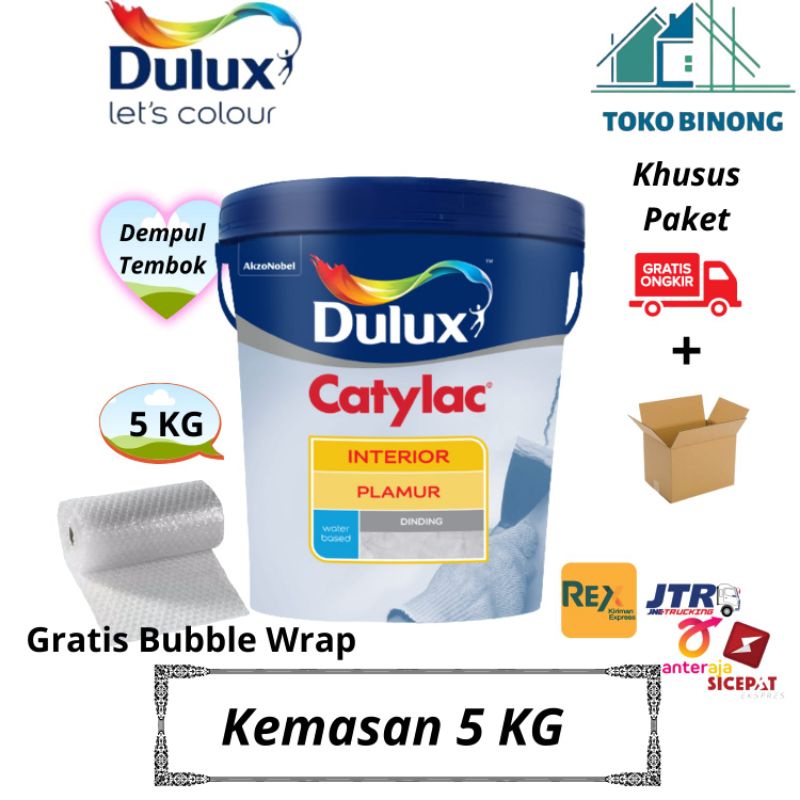 Dempul Tembok Wall Putty Plamir Tembok Dulux Catylac 5 KG PAKET