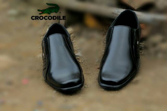 BEST SELLER !!! TERLARIS SEPATU PRIA PANTOPEL CROCODILE HITAM ELASTIC BUAT KERJA KARTOR FORMAL