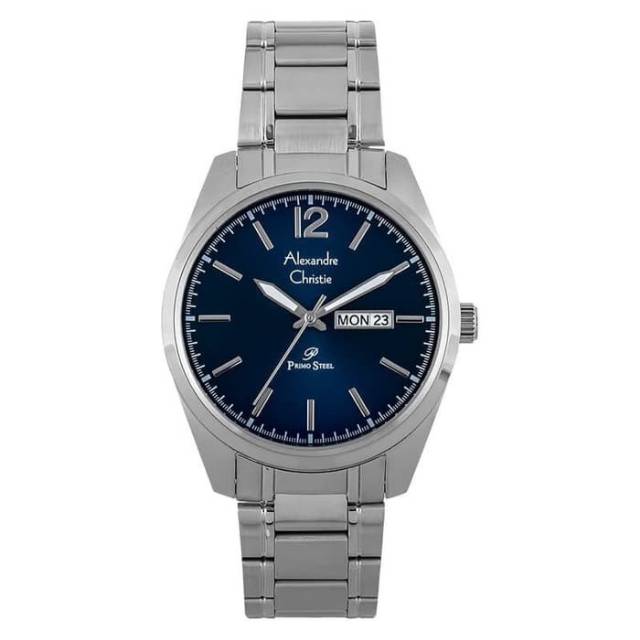 ALEXANDRE CHRISTIE PRIA AC 1012 ME ORIGINAL ( SILVER BLUE DIAL )