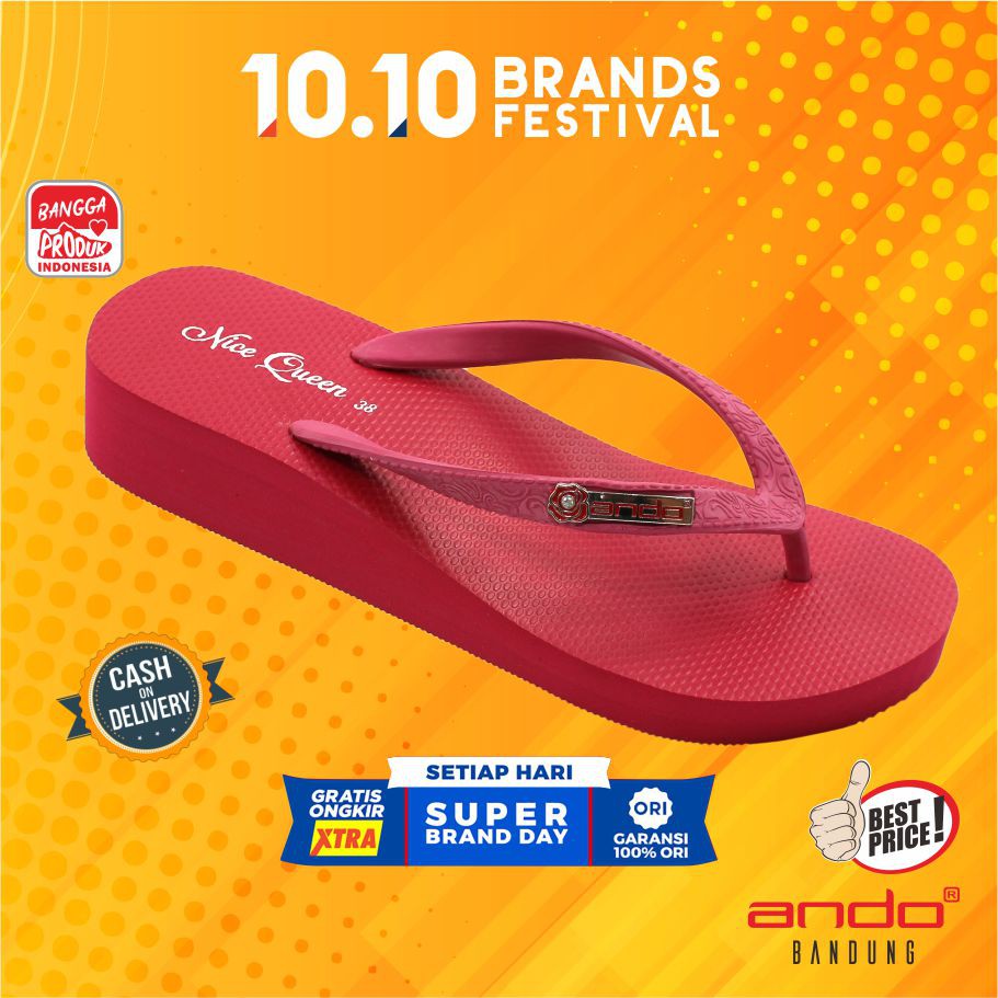  Ando  Nice Queen Fusia Sandal  Wedges  Wanita Dewasa 