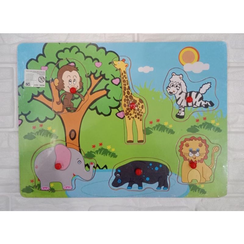 PUZZLE KNOB / PUZZLE KAYU KNOB Premium / puzzle kayu murah / mainan sni/ Puzzle hewan/ puzzle abjad 