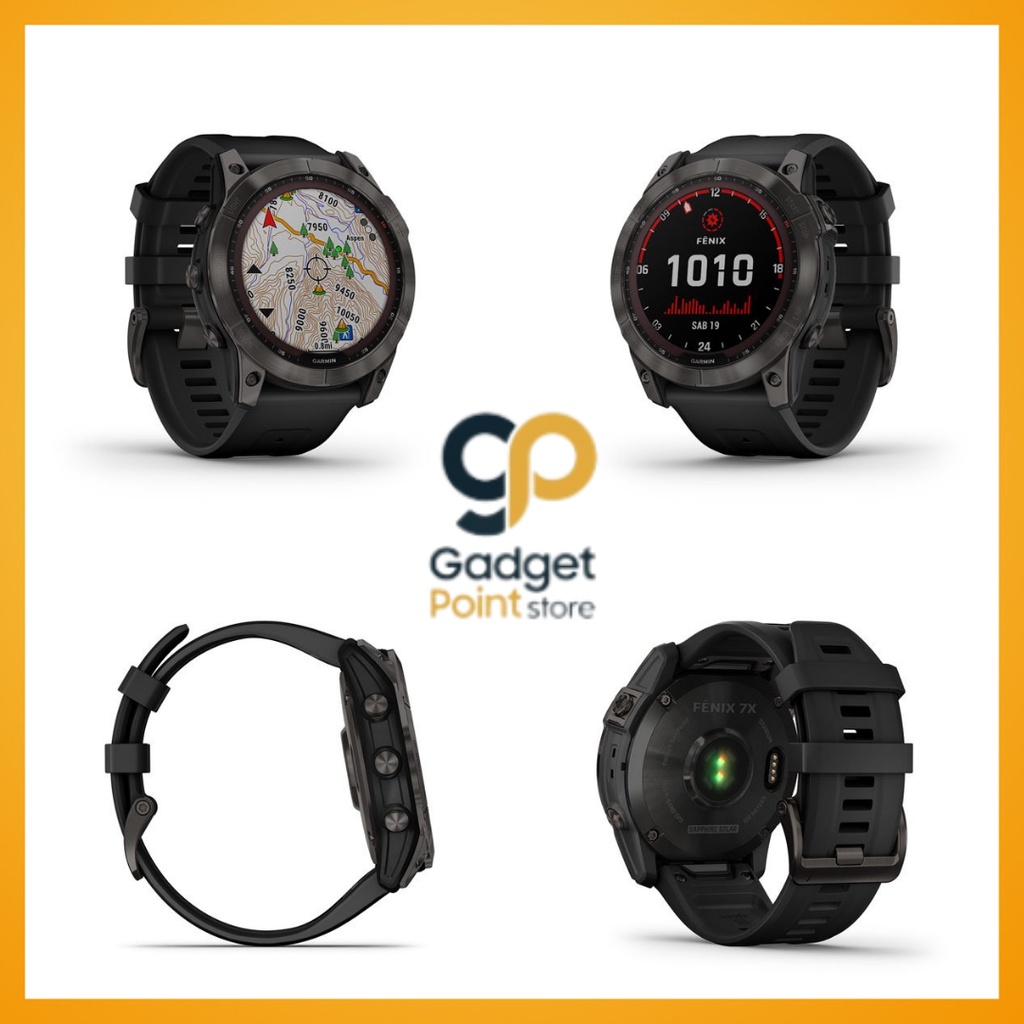 Garmin  7X Sapphire Solar Black DLC Titanium with Black Band - Original Garansi Resmi 2 Tahun