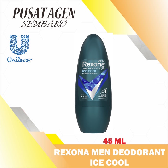 REXONA MEN DEODORANT ROLL ON ICE COOL 45 ML DEODORAN PRIA 45ML DEO KULIT KETIAK COWO COWOK LAKI