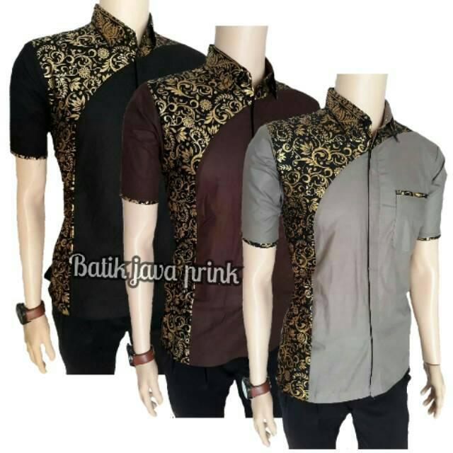 Bswart Batik Hrb026 Kenongo Hem Pendek Padi Pekalongan M L Xl Batik Pria Murah Modern Grosir