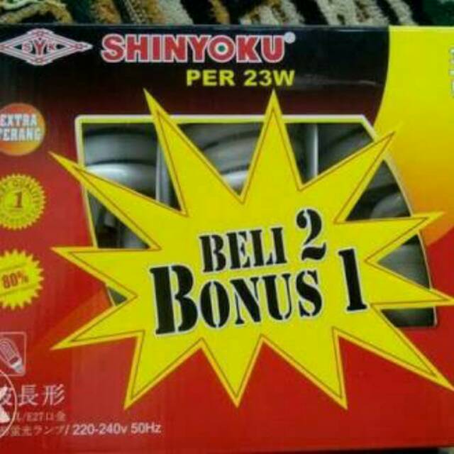 SHINYOKU lampu PER 23w 23 watt shinyoku paket