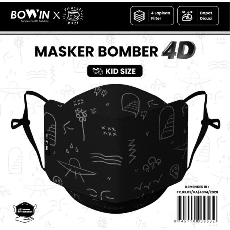 Masker Bomber Kain 4 Ply | Masker Motor Bowin Kopi 4 D