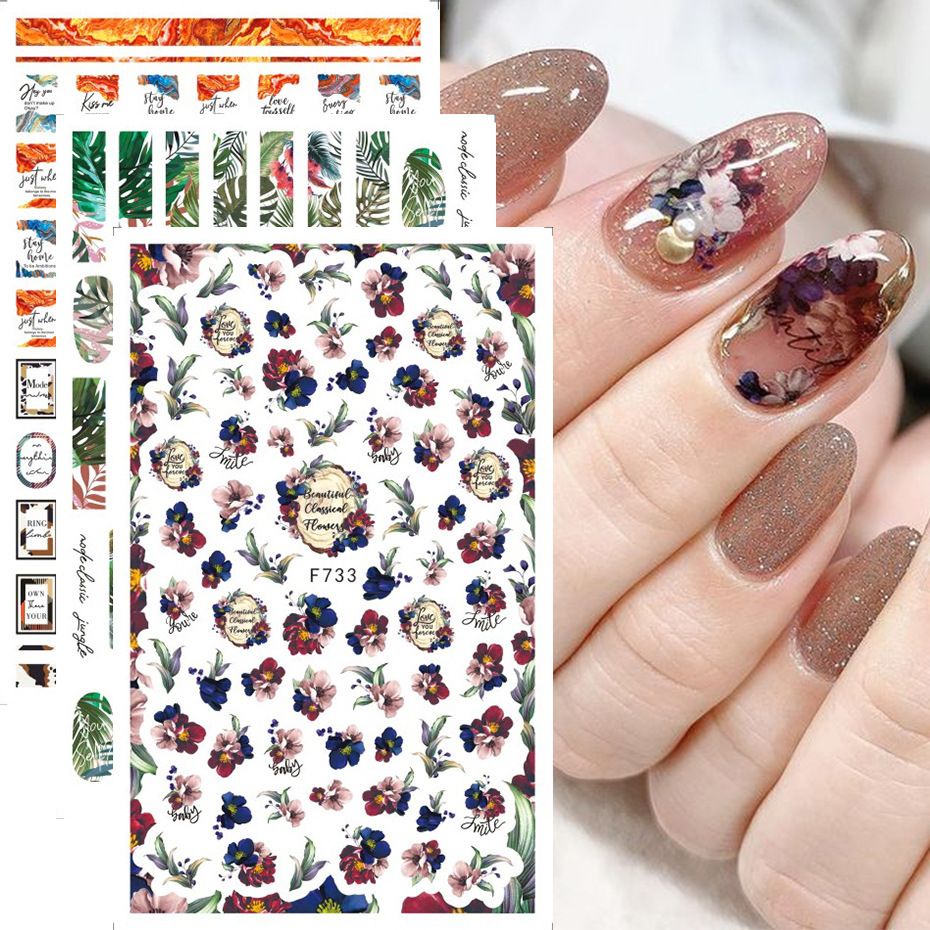 STICKER F733 VINTAGE FLOWER ROSE GAYA VINTAGE JEPANG AESTHETIC ROSE HIASAN KUKU NAILART JEPANG  BEST SELLER