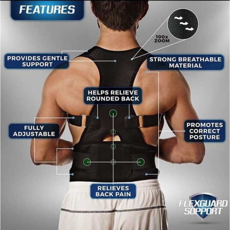 Korset  Penyangga Punggung Back Support Power Magnetic Posture Corrector